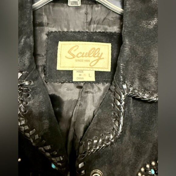 Vintage Scully Women's Black Suede Fringe Jacket - Picture 5 of 10